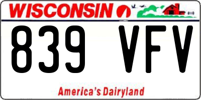 WI license plate 839VFV