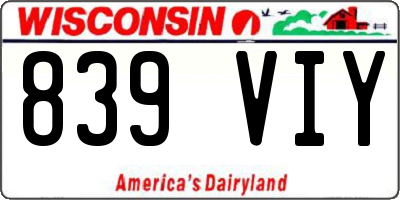 WI license plate 839VIY