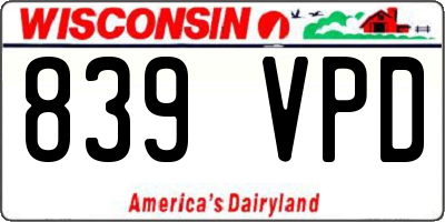 WI license plate 839VPD
