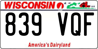 WI license plate 839VQF
