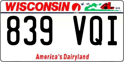 WI license plate 839VQI