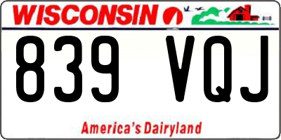 WI license plate 839VQJ