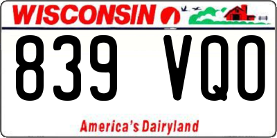 WI license plate 839VQO