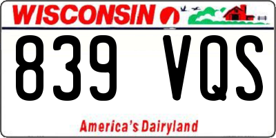 WI license plate 839VQS