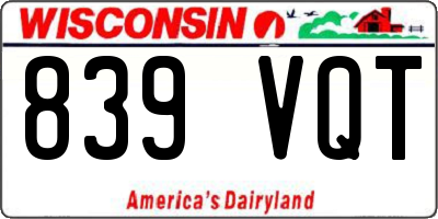 WI license plate 839VQT