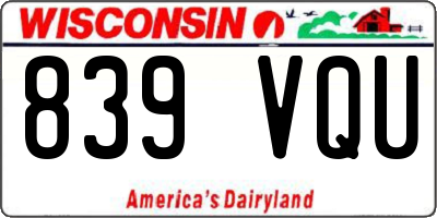 WI license plate 839VQU