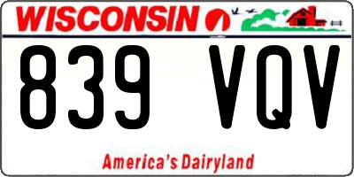 WI license plate 839VQV