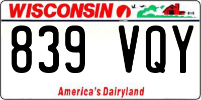 WI license plate 839VQY