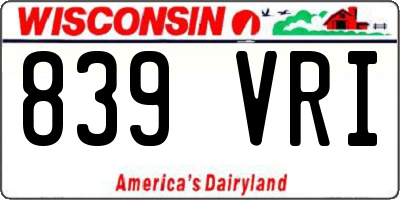WI license plate 839VRI