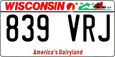 WI license plate 839VRJ