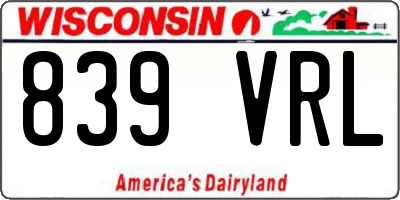 WI license plate 839VRL