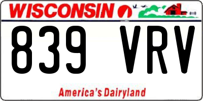WI license plate 839VRV