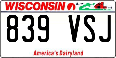 WI license plate 839VSJ