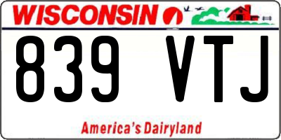 WI license plate 839VTJ