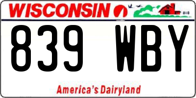 WI license plate 839WBY