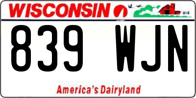 WI license plate 839WJN