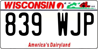 WI license plate 839WJP