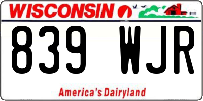 WI license plate 839WJR