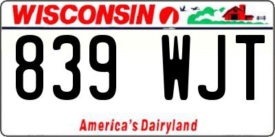 WI license plate 839WJT