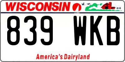 WI license plate 839WKB