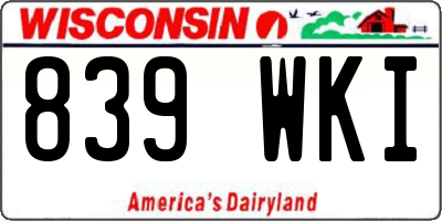 WI license plate 839WKI