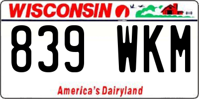 WI license plate 839WKM