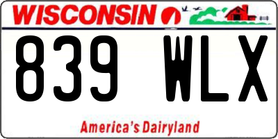 WI license plate 839WLX