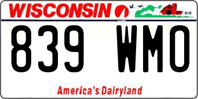 WI license plate 839WMO