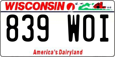 WI license plate 839WOI