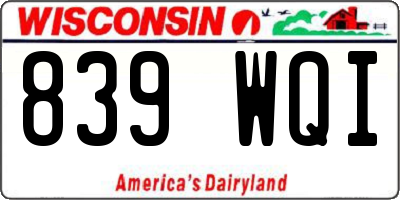 WI license plate 839WQI