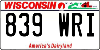 WI license plate 839WRI