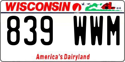 WI license plate 839WWM