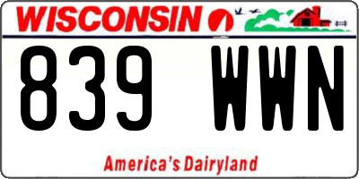 WI license plate 839WWN