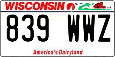 WI license plate 839WWZ