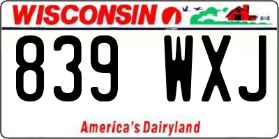WI license plate 839WXJ