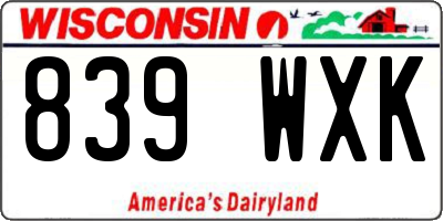 WI license plate 839WXK