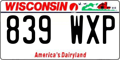 WI license plate 839WXP