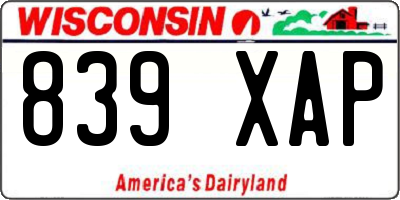WI license plate 839XAP