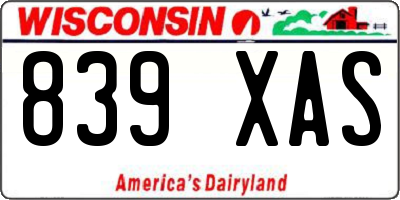 WI license plate 839XAS