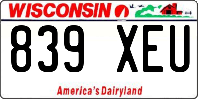 WI license plate 839XEU