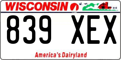 WI license plate 839XEX