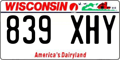 WI license plate 839XHY