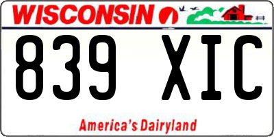 WI license plate 839XIC