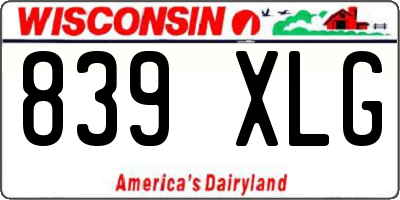WI license plate 839XLG