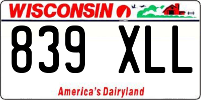 WI license plate 839XLL