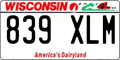 WI license plate 839XLM