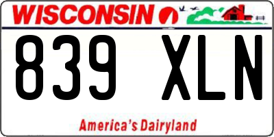 WI license plate 839XLN