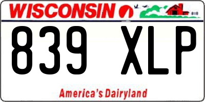 WI license plate 839XLP