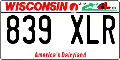 WI license plate 839XLR