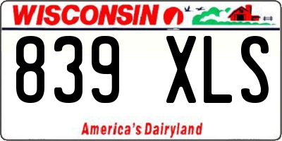 WI license plate 839XLS